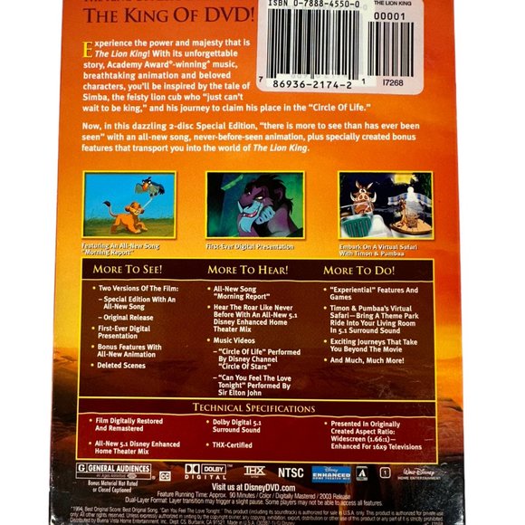 The Lion King Platinum Edition 2 Disc DVD Set - Picture 6 of 8
